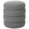 Westwing Collection Boucl&eacute;-Hocker Alto in Grau, Ø 42 x H 47 cm