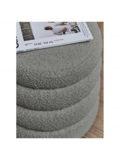 Westwing Collection Boucl&eacute;-Hocker Alto in Grau, Ø 42 x H 47 cm -Westwingnow Geschaft Boucle Hocker Alto in Grau 2