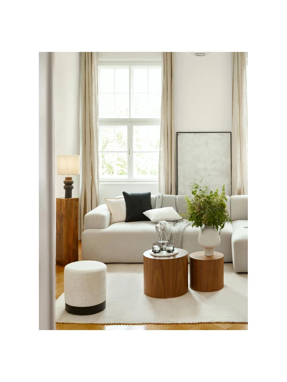 Westwing Collection Bouclé-Hocker Orchid in Cremeweiß, Ø 38 x H 38 cm 2 Westwing Collection Bouclé-Hocker Orchid in Cremeweiß, Ø 38 x H 38 cm – Bild 2