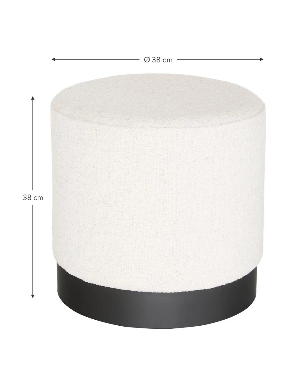Westwing Collection Bouclé-Hocker Orchid in Cremeweiß, Ø 38 x H 38 cm 3 Westwing Collection Bouclé-Hocker Orchid in Cremeweiß, Ø 38 x H 38 cm – Bild 3