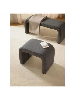 Westwing Collection Bouclé-Hocker Penelope in Grau, B 61 x H 46 cm 8 Westwing Collection Bouclé-Hocker Penelope in Grau, B 61 x H 46 cm -Westwingnow Geschaft Boucle Hocker Penelope in Grau 2