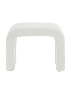 Westwing Collection Boucl&eacute;-Hocker Penelope in Wei&szlig;, B 61 x H 46 cm -Westwingnow Geschaft Boucle Hocker Penelope in Weiss 2