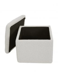 Westwing Collection Boucl&eacute;-Hocker Winou mit Stauraum in Cremewei&szlig;, B 50 x H 48 cm -Westwingnow Geschaft Boucle Hocker Winou mit Stauraum in Cremeweiss 4