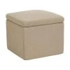 Westwing Collection Boucl&eacute;-Hocker Winou mit Stauraum in Taupe, B 50 x H 48 cm