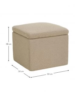 Westwing Collection Bouclé-Hocker Winou mit Stauraum in Taupe, B 50 x H 48 cm -Westwingnow Geschaft Boucle Hocker Winou mit Stauraum in Taupe 2