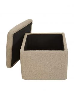 Westwing Collection Bouclé-Hocker Winou mit Stauraum in Taupe, B 50 x H 48 cm -Westwingnow Geschaft Boucle Hocker Winou mit Stauraum in Taupe 3