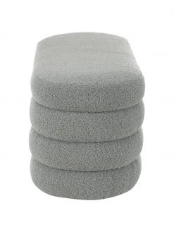 Westwing Collection Boucl&eacute;-Polsterbank Alto in Grau, B 110 x H 47 cm -Westwingnow Geschaft Boucle Polsterbank Alto in Grau 4