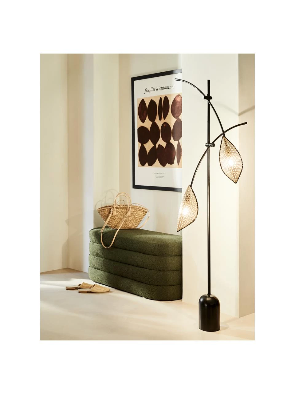 Westwing Collection Bouclé-Polsterbank Alto in Grün, B 110 x H 47 cm 2 Westwing Collection Bouclé-Polsterbank Alto in Grün, B 110 x H 47 cm – Bild 2