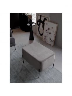 Westwingnow Geschaft -Westwingnow Geschaft Breiter Samt Hocker Harper in Dunkelgrau 1