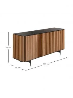 Design-Sideboard Linea mit T&uuml;ren und Eichenholzfurnier, B 159 x H 74 cm -Westwingnow Geschaft Design Sideboard Linea mit Turen und Eichenholzfurnier 2