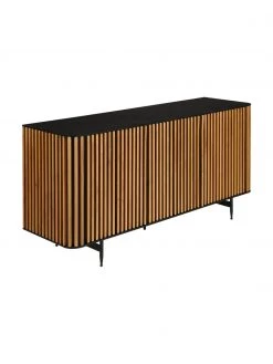 Design-Sideboard Linea mit Türen und Eichenholzfurnier, B 159 x H 74 cm