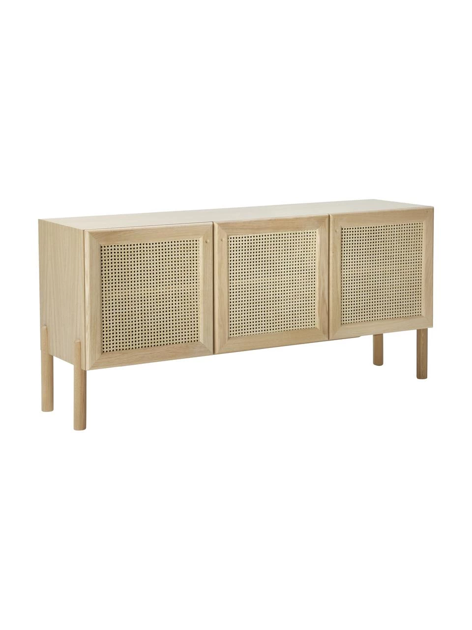 Westwing Collection Eichenholz-Sideboard Jolie mit Wiener Geflecht, B 160 x H 75 cm 1 Westwing Collection Eichenholz-Sideboard Jolie mit Wiener Geflecht, B 160 x H 75 cm