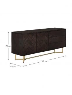 Westwing Collection Fischgrät-Sideboard Luca mit Türen aus Massivholz, B 160 x H 70 cm -Westwingnow Geschaft Fischgrat Sideboard Luca mit Turen aus Massivholz 3
