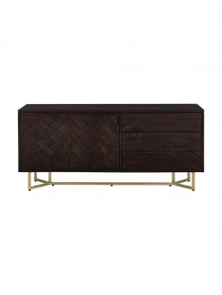 Westwing Collection Fischgrät-Sideboard Luca mit Türen aus Massivholz, B 160 x H 70 cm -Westwingnow Geschaft Fischgrat Sideboard Luca mit Turen aus Massivholz 4