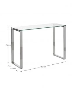 Glas-Konsole Katrine mit silberfarbenen Gestell, B 110 x H 76 cm 8 Glas-Konsole Katrine mit silberfarbenen Gestell, B 110 x H 76 cm -Westwingnow Geschaft Glas Konsole Katrine mit silberfarbenen Gestell 2
