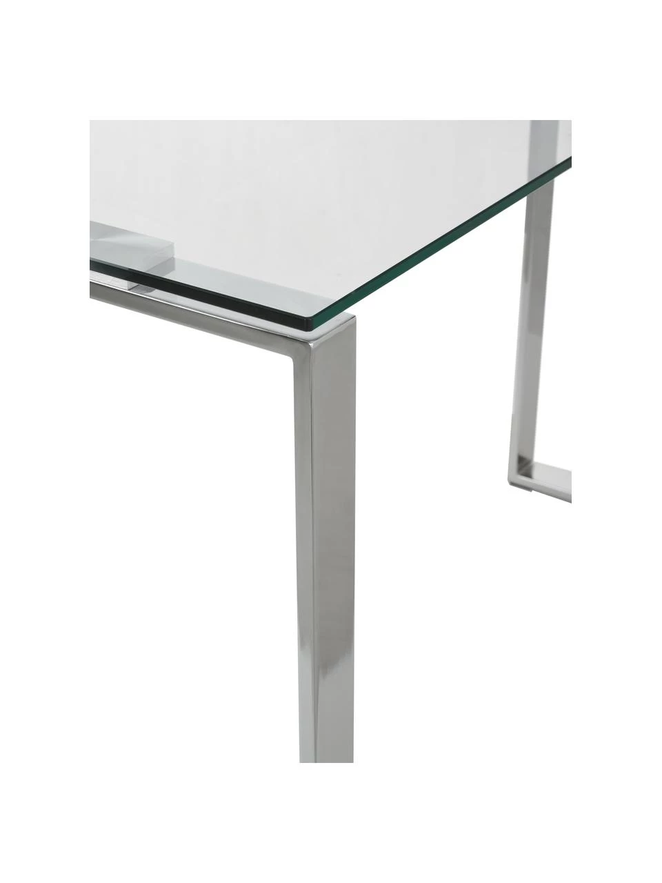 Glas-Konsole Katrine mit silberfarbenen Gestell, B 110 x H 76 cm 6 Glas-Konsole Katrine mit silberfarbenen Gestell, B 110 x H 76 cm – Bild 6