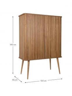 Zuiver Highboard Barbier mit Schiebetür und geriffelter Front, B 100 x H 140 cm -Westwingnow Geschaft Highboard Barbier mit Schiebetur und geriffelter Front 2