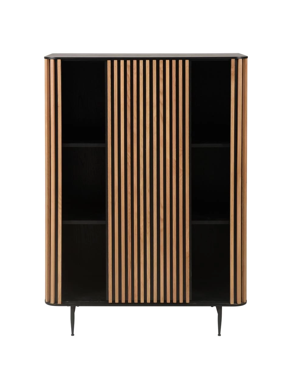 Highboard Linea mit Schiebetür und geriffelter Front, B 98 x H 135 cm 6 Highboard Linea mit Schiebetür und geriffelter Front, B 98 x H 135 cm – Bild 6