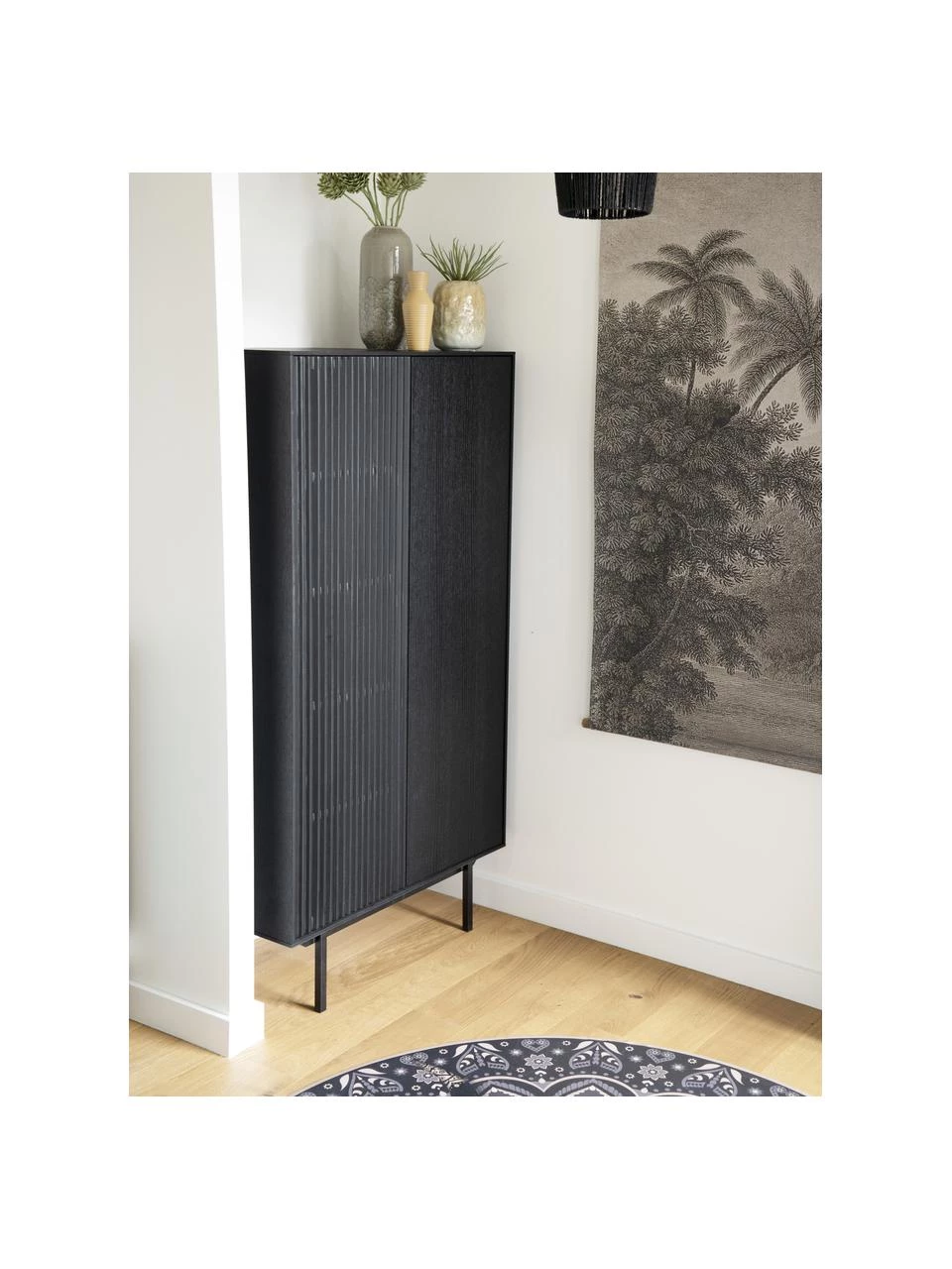 Highboard Mojo mit geriffelter Front, B 80 x H 150 cm 2 Highboard Mojo mit geriffelter Front, B 80 x H 150 cm – Bild 2