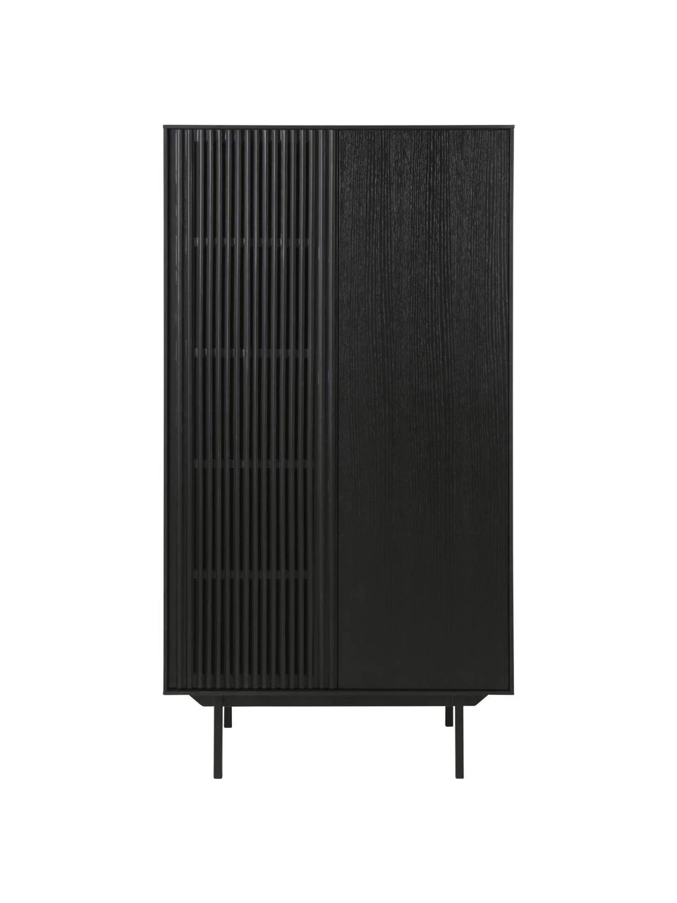 Highboard Mojo mit geriffelter Front, B 80 x H 150 cm 1 Highboard Mojo mit geriffelter Front, B 80 x H 150 cm