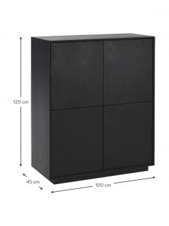 Westwing Collection Highboard Noel aus Eschenholzfurnier in Schwarz, B 100 x H 120 cm 9 Westwing Collection Highboard Noel aus Eschenholzfurnier in Schwarz, B 100 x H 120 cm -Westwingnow Geschaft Highboard Noel aus Eschenholzfurnier in Schwarz 3