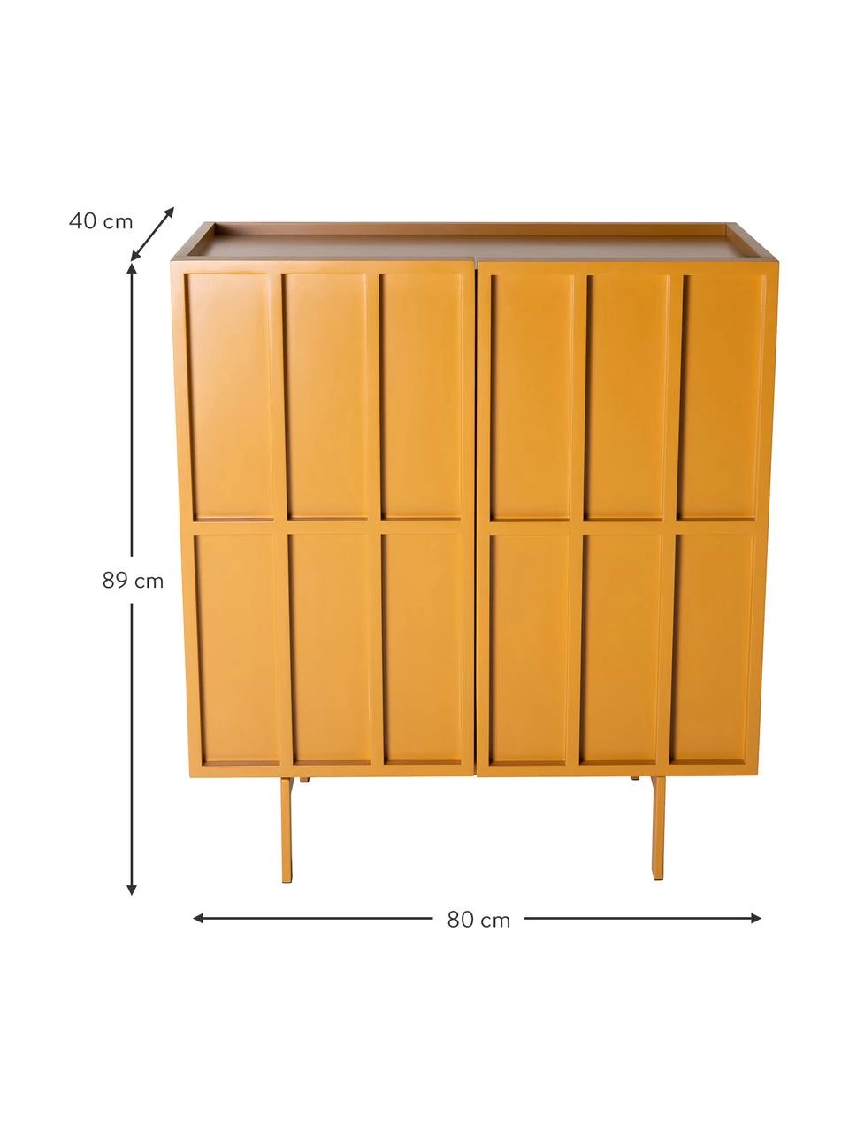 HKliving Highboard Pebble in Orange, B 80 x H 89 cm 3 HKliving Highboard Pebble in Orange, B 80 x H 89 cm – Bild 3