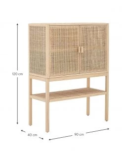 Bloomingville Highboard Sanna aus Kiefernholz/Rattan in Hellbraun, B 90 x H 120 cm -Westwingnow Geschaft Highboard Sanna aus KiefernholzRattan in Hellbraun 3