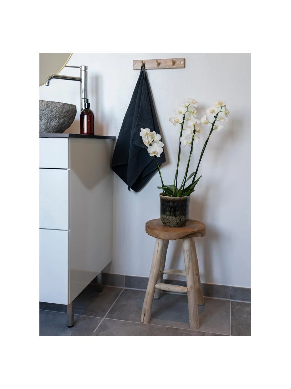 Hocker Badia aus Teakholz, Ø 30 x H 45 cm 2 Hocker Badia aus Teakholz, Ø 30 x H 45 cm – Bild 2