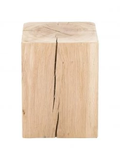 Jan Kurtz Hocker Block aus massivem Eichenholz, B 29 x H 40 cm -Westwingnow Geschaft Hocker Block aus massivem Eichenholz 3