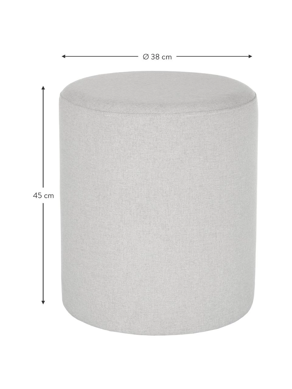 Westwing Collection Hocker Daisy in Hellgrau, Ø 38 x H 45 cm 3 Westwing Collection Hocker Daisy in Hellgrau, Ø 38 x H 45 cm – Bild 3