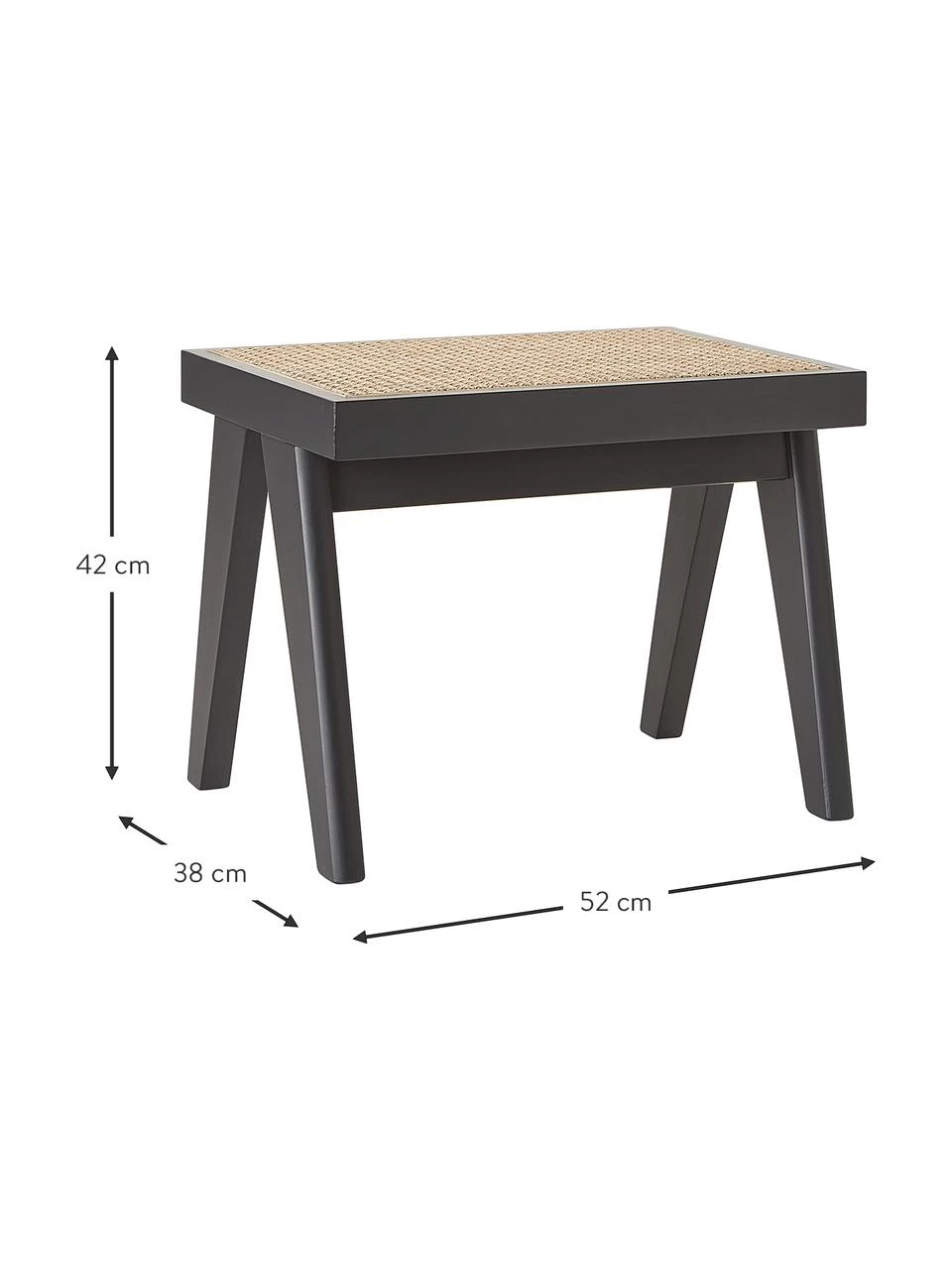 Westwing Collection Hocker Sissi mit Wiener Geflecht, B 52 x H 42 cm 4 Westwing Collection Hocker Sissi mit Wiener Geflecht, B 52 x H 42 cm – Bild 4