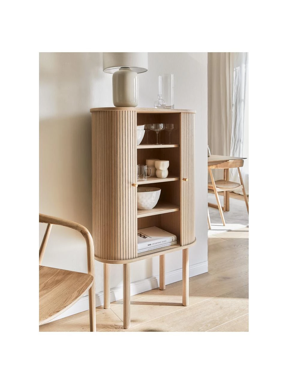 Westwing Collection Holz-Highboard Calary mit geriffelter Front, B 75 x H 130 cm 3 Westwing Collection Holz-Highboard Calary mit geriffelter Front, B 75 x H 130 cm – Bild 3