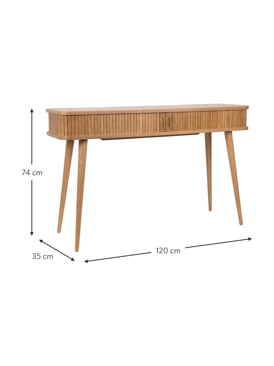 Zuiver Holz-Konsole Barbier mit Stauraum und geriffelter Front, B 120 x T 35 cm 3 Zuiver Holz-Konsole Barbier mit Stauraum und geriffelter Front, B 120 x T 35 cm – Bild 3