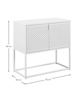 Westwing Collection Kleines Metall-Sideboard Neptun mit Türen in Weiß, B 82 x H 80 cm -Westwingnow Geschaft Kleines Metall Sideboard Neptun mit Turen in Weiss 3