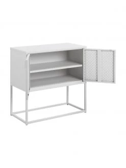 Westwing Collection Kleines Metall-Sideboard Neptun mit Türen in Weiß, B 82 x H 80 cm -Westwingnow Geschaft Kleines Metall Sideboard Neptun mit Turen in Weiss 5