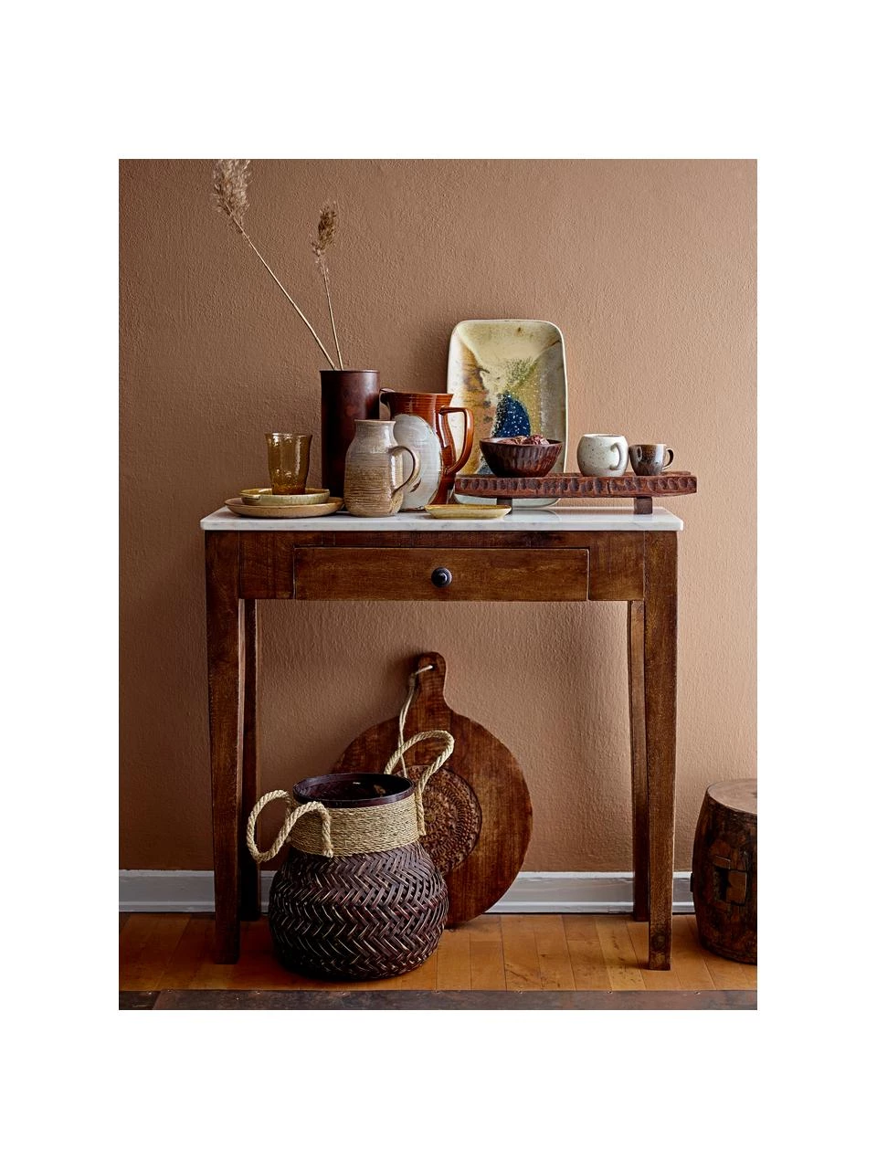 Bloomingville Konsole Hauge aus Mangoholz mit Marmor-Tischplatte, B 79 x H 76 cm 2 Bloomingville Konsole Hauge aus Mangoholz mit Marmor-Tischplatte, B 79 x H 76 cm – Bild 2