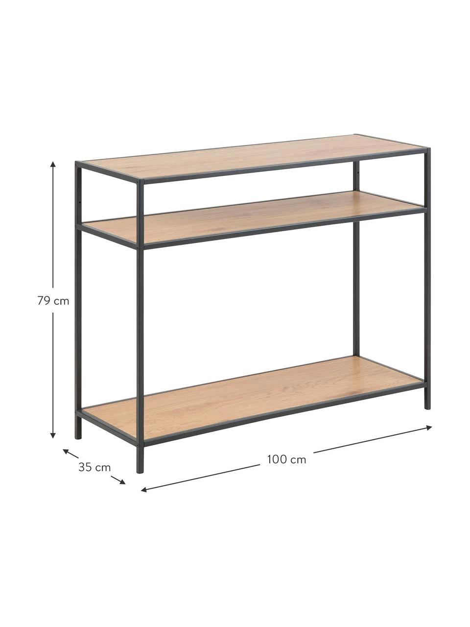 Konsole Seaford aus Holz und Metall, B 100 x T 35 cm 4 Konsole Seaford aus Holz und Metall, B 100 x T 35 cm – Bild 4