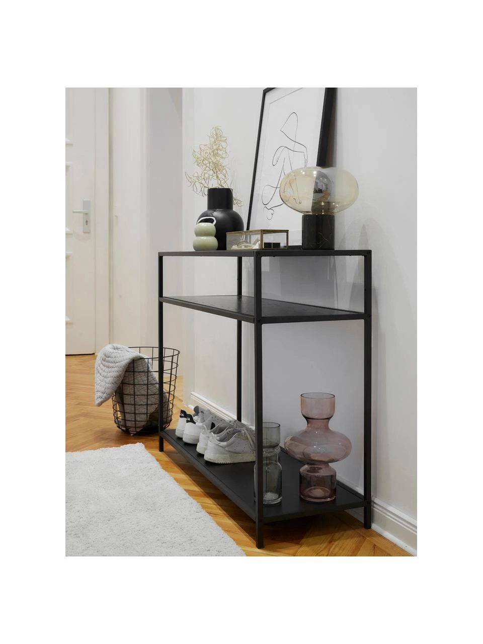 Konsole Seaford aus Holz und Metall, B 100 x T 35 cm 2 Konsole Seaford aus Holz und Metall, B 100 x T 35 cm – Bild 2