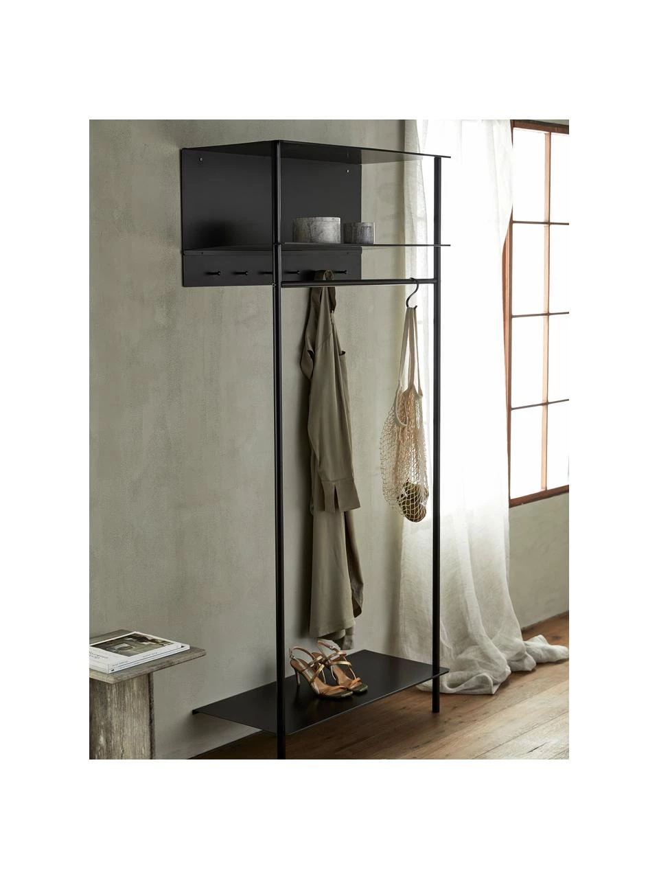 Nordal Metall-Garderobe Setun in Schwarz, B 88 x H 190 cm 2 Nordal Metall-Garderobe Setun in Schwarz, B 88 x H 190 cm – Bild 2