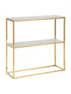 Metall-Regal Aruba mit Marmor-Optik, B 80 x H 81 cm