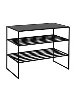 Metall-Schuhregal Bench in Schwarz, B 65 x H 50 cm