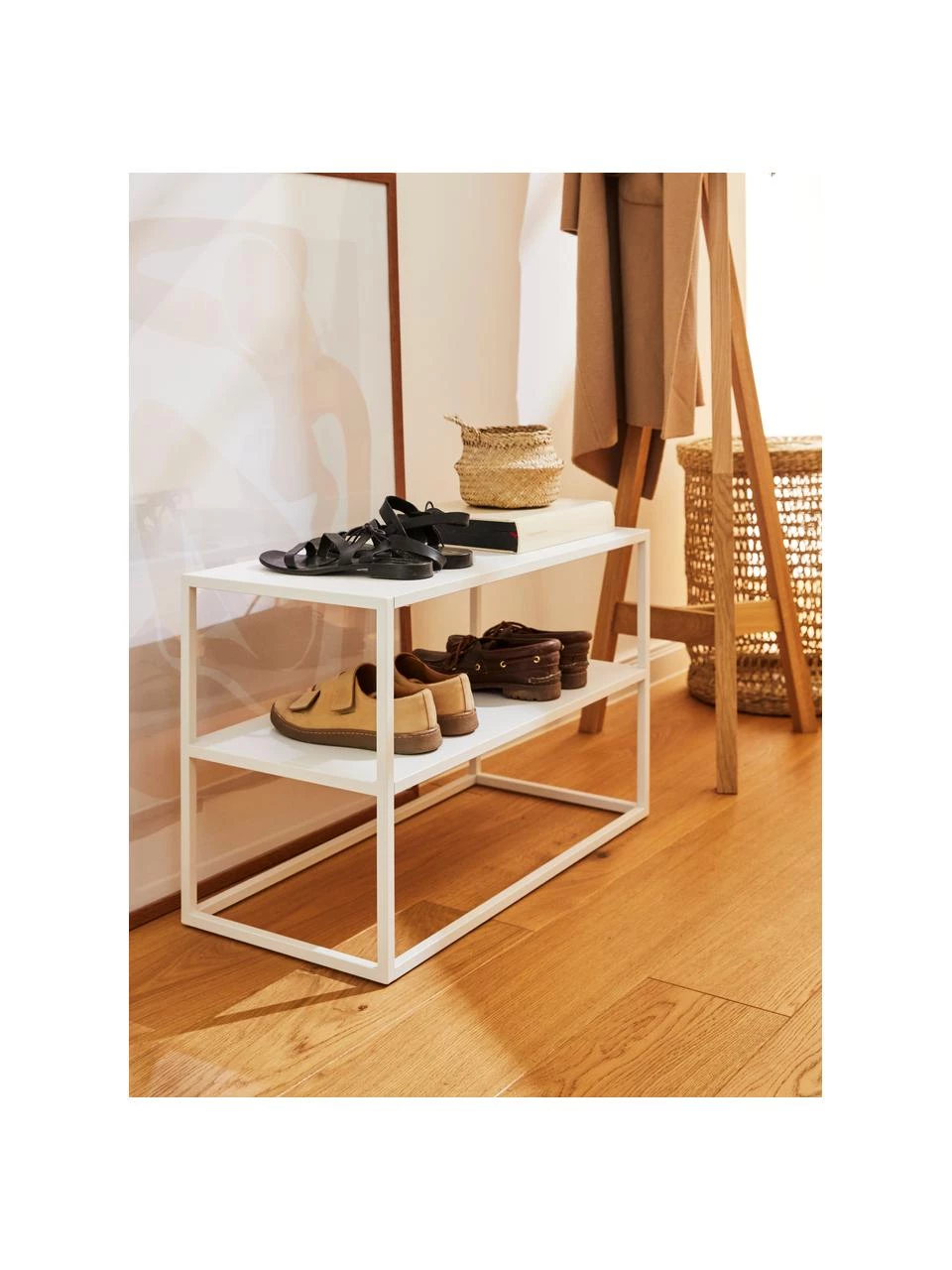 Westwing Collection Metall-Schuhregal Neptun in Weiß, B 70 x H 45 cm 2 Westwing Collection Metall-Schuhregal Neptun in Weiß, B 70 x H 45 cm – Bild 2