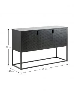 Westwing Collection Metall-Sideboard Neptun mit T&uuml;ren in Schwarz, B 120 x H 80 cmNur noch 1 Artikel verfügbar -Westwingnow Geschaft Metall Sideboard Neptun mit Turen in Schwarz 3