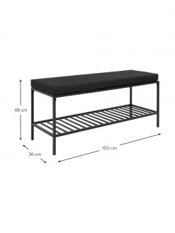 Metall-Sitzbank Noel in Schwarz mit Polyester-Sitzkissen, B 100 x H 48.5 cm -Westwingnow Geschaft Metall Sitzbank Noel in Schwarz mit Polyester Sitzkissen 3