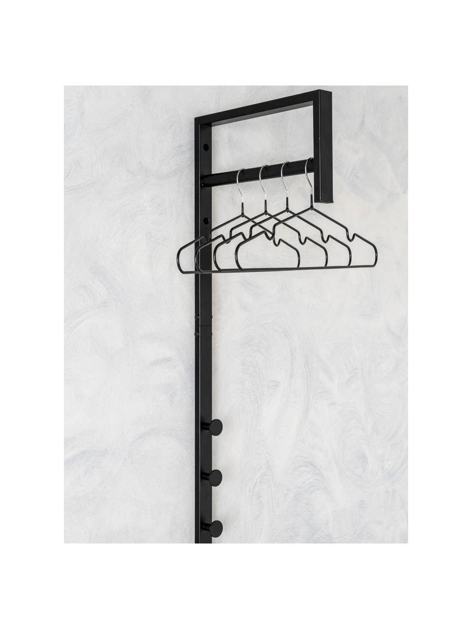 Metall-Wandgarderobe Sendi in Schwarz, B 30 x H 82 cm 5 Metall-Wandgarderobe Sendi in Schwarz, B 30 x H 82 cm – Bild 5