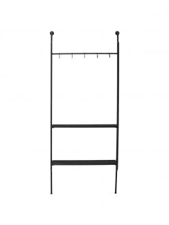 Bloomingville Metall-Wandgarderobe Zilia in Schwarz, B 76 x H 180 cm -Westwingnow Geschaft Metall Wandgarderobe Zilia in Schwarz 3