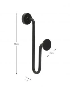 Hübsch Metall-Wandhaken Swing in Schwarz, B 3 x H 13 cm -Westwingnow Geschaft Metall Wandhaken Swing in Schwarz 2