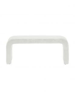 Westwing Collection Moderne Bouclé-Polsterbank Penelope in Weiß, B 110 x H 46 cm -Westwingnow Geschaft Moderne Boucle Polsterbank Penelope in Weiss 4