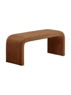 Westwing Collection Moderne Samt-Polsterbank Penelope in Braun, B 110 x H 46 cm