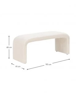 Westwing Collection Moderne Samt-Polsterbank Penelope in Cremewei&szlig;, B 110 x H 46 cm -Westwingnow Geschaft Moderne Samt Polsterbank Penelope in Cremeweiss 2